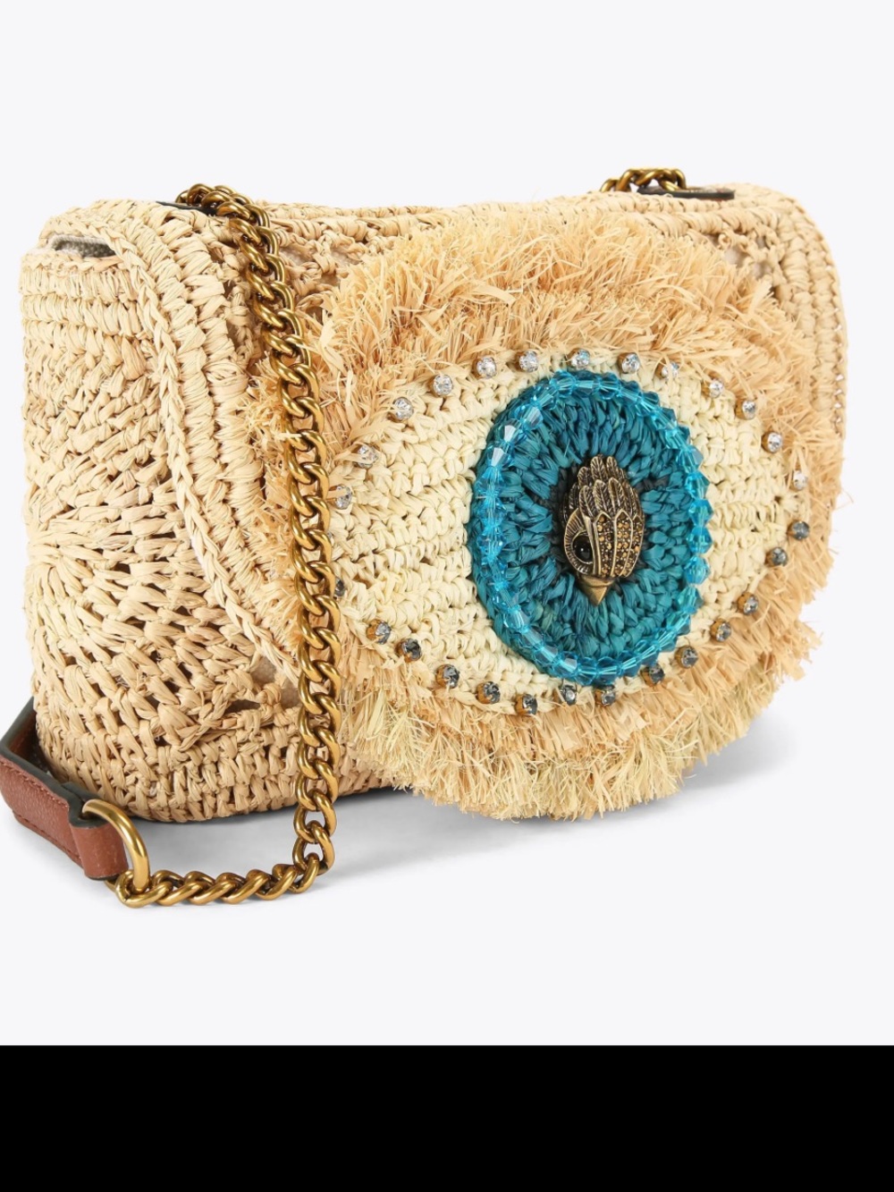 KURT GEIGER Eye Raffia Kensington Bag
